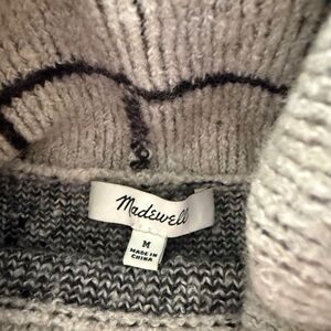 Madewell Knit Sweater in Cream and Gray
